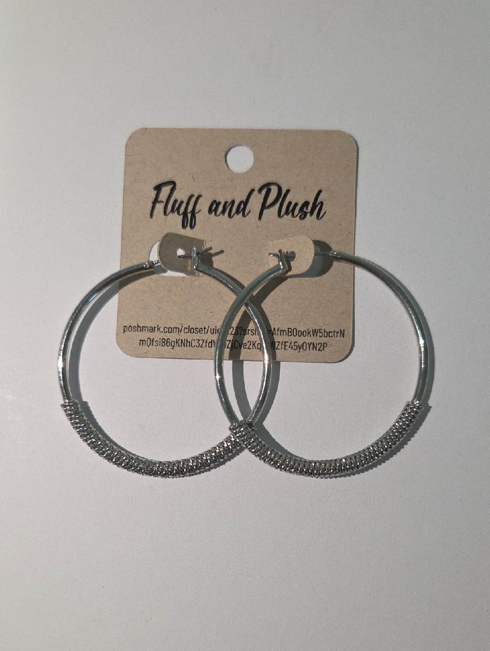 Silver Textured Hoop Earrings